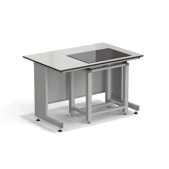 Стол весовой с приставкой ЭКРОС 1200х800х750 мм, весовой стол справа, раб. поверхность - (монолитный пластик) LABGRADE